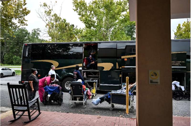 Residents of an nursing and rehabilitation facility in Crawfordville, Florida are evacuated ahead of the arrival of Hurricane Helene. Residents of an nursing and rehabilitation facility in Crawfordville, Florida are evacuated ahead of the arrival of Hurricane Helene
